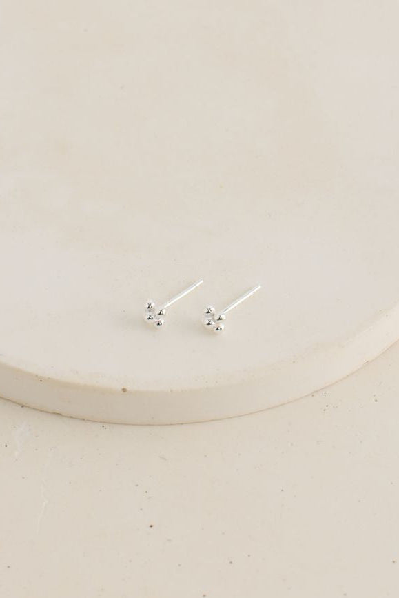 Rose Stud Earrings Silver