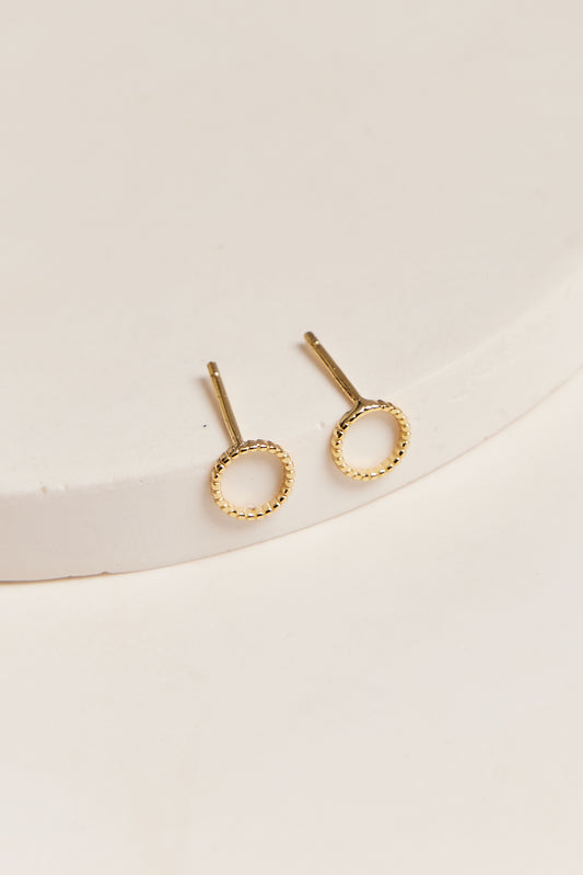 Circle Stud Earrings Gold