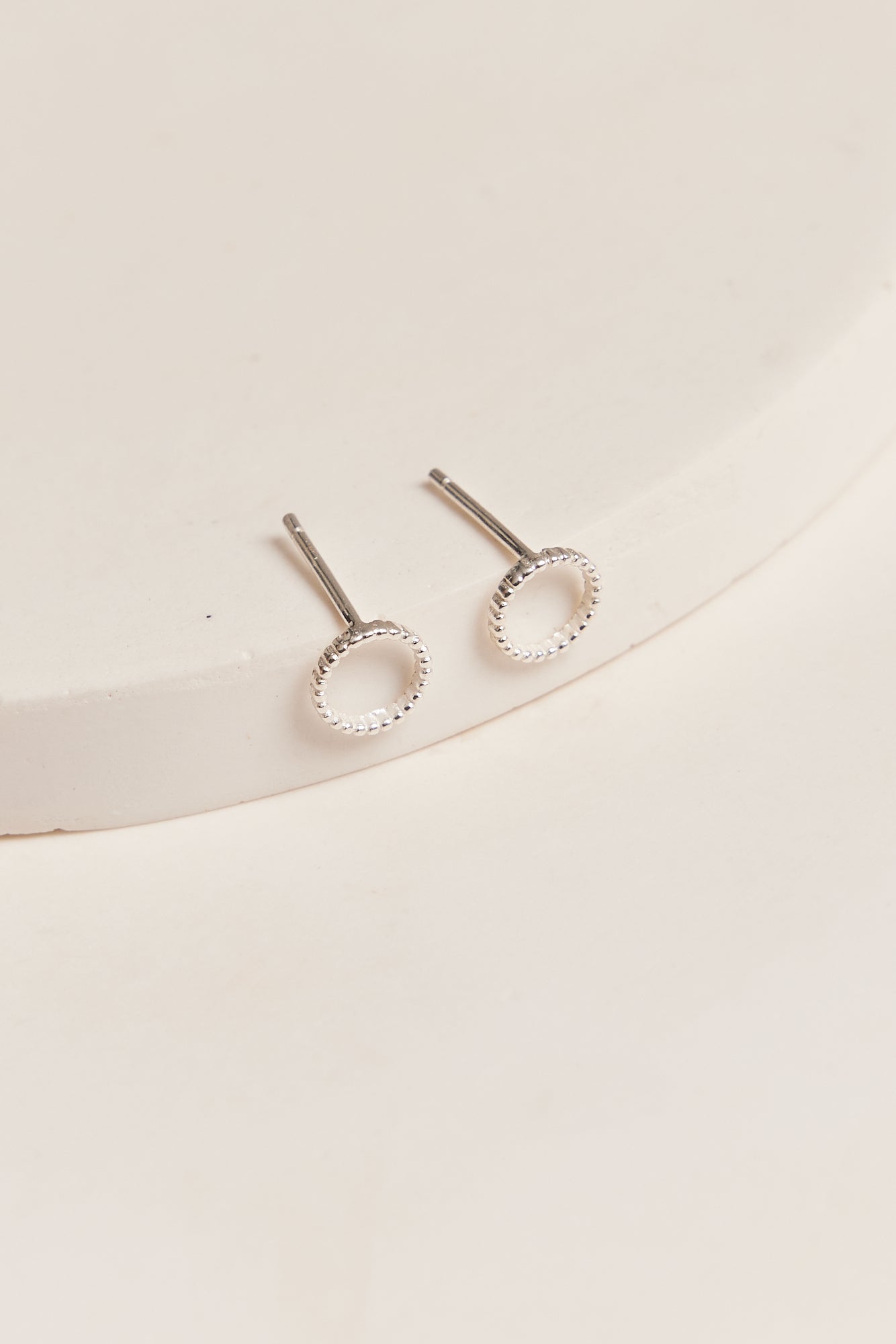 Circle Stud Earrings Silver