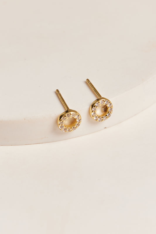 Cleo Circle Stud Earrings Gold