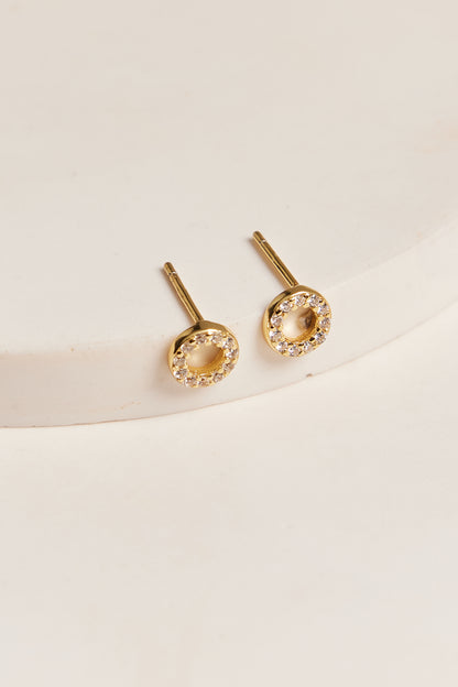 Cleo Circle Stud Earrings Gold