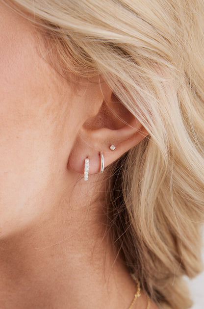 Astrid Huggie Earrings Silver