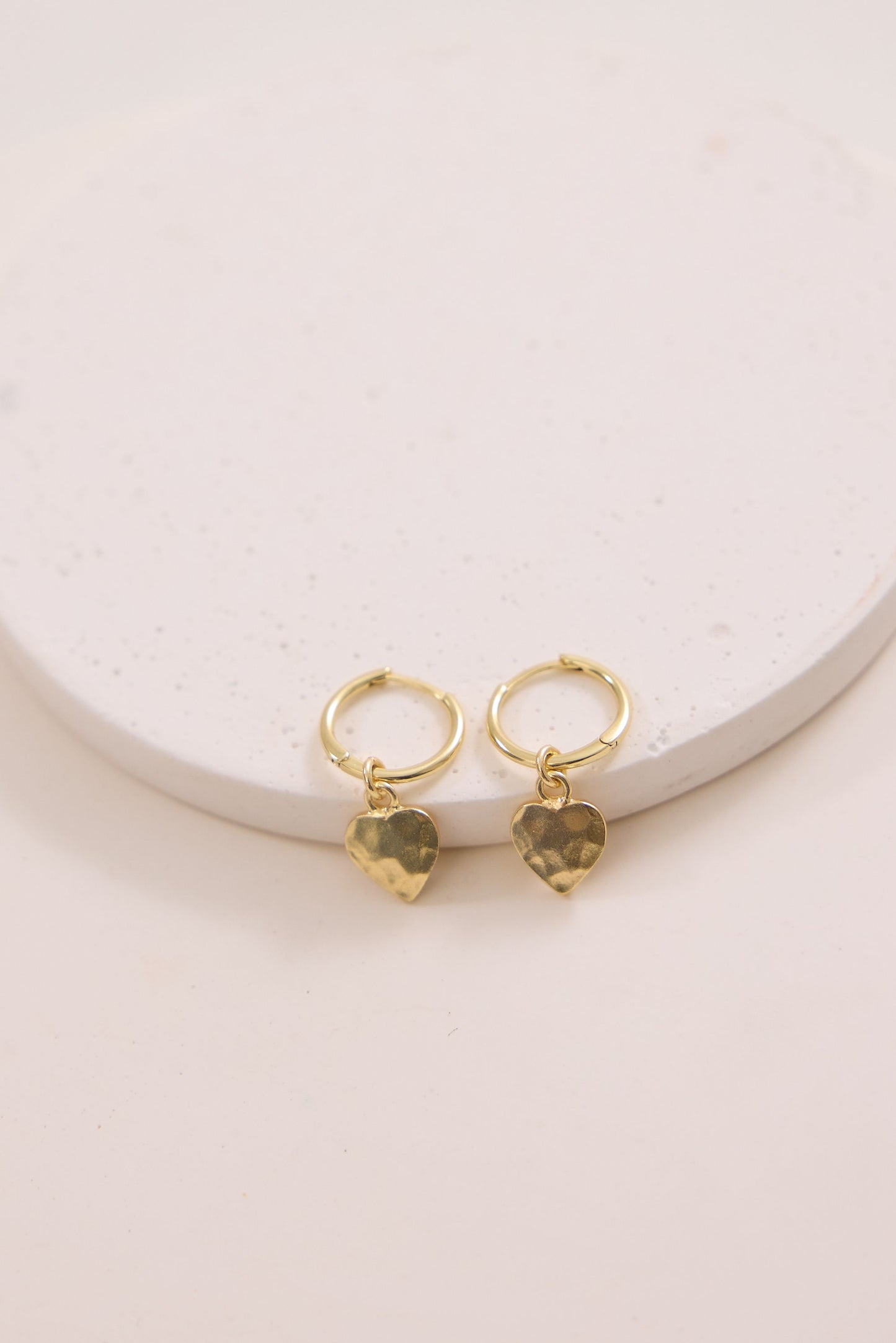 Lia Heart Huggie Earrings - Gold