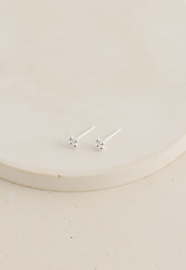 Rose Stud Earrings Silver