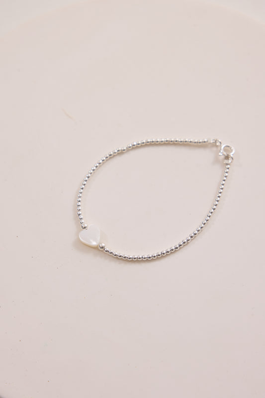 Ira Pearl Heart Bracelet - Silver