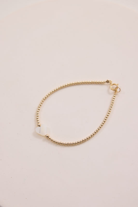 Ira Pearl Heart Bracelet - Gold