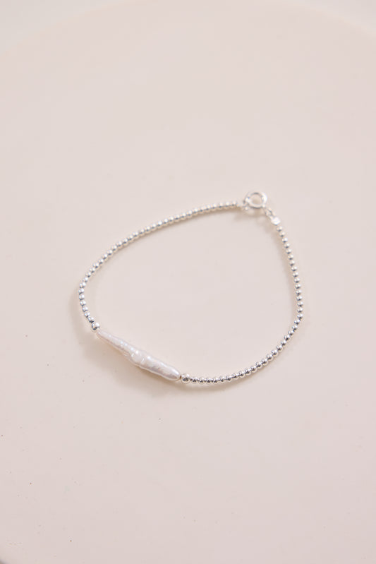 Aria Pearl Shell Bracelet - Silver