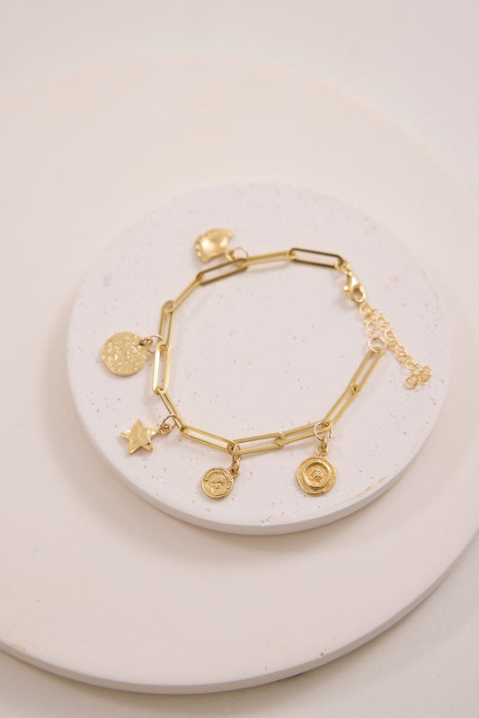 Taya Charm Bracelet - Gold