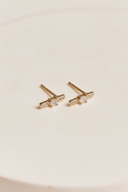 Fern Stud Earrings Gold